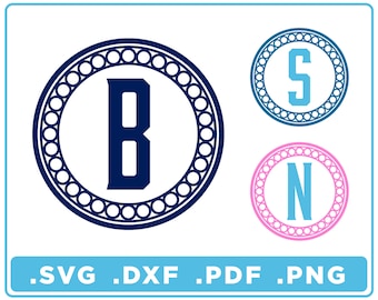 Circle Monogram svg/dxf/png/pdf, Alphabet cut files, Digital Download, Cricut, Silhouette, Glowforge 26 individual letters, instant download