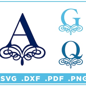 Einzelne Monogramm svg/dxf/png/pdf, Alphabet Schnittdateien, digitaler Download, Cricut, Silhouette, Glowforge 26 einzelne Buchstaben, sofort Download