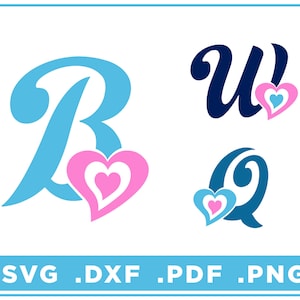Monograma único svg/dxf/png/pdf, Archivos cortados alfabéticos, Descarga digital, Cricut, Silhouette, Glowforge 26 letras individuales, descarga instantánea