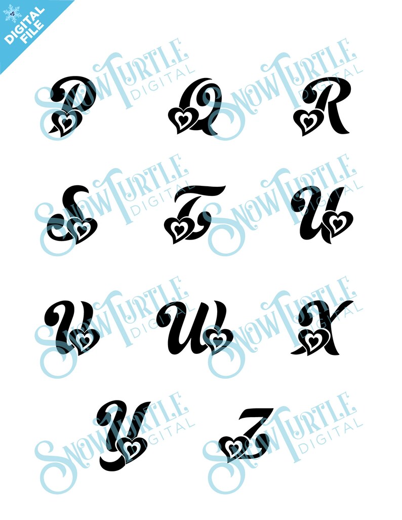 Single Monogram Single Monogram Svg/dxf/png/pdf, Alphabet Cut Files, Digital Download ...