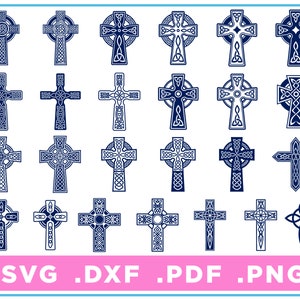 Celtic Knot Cross set of 25 svg/dxf/png/pdf, cut files, Digital Download, Cricut, Silhouette, Glowforge, instant download