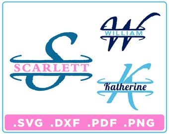 Split Monogram svg/dxf/png/pdf, Alphabet cut files, Digital Download, Cricut, Silhouette, Glowforge 26 individual letters, instant download
