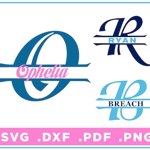 Split Monogramm svg/dxf/png/pdf, Alphabet Cut Files, Digital Download, Cricut, Silhouette, Glowforge 26 einzelne Buchstaben, direkter Download