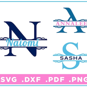 Split Monogram svg/dxf/png/pdf, Alphabet cut files, Digital Download, Cricut, Silhouette, Glowforge 26 individual letters, instant download