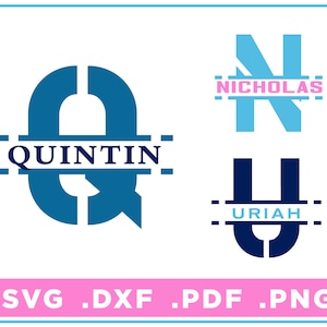 Split Monogram svg/dxf/png/pdf, Alphabet cut files, Digital Download, Cricut, Silhouette, Glowforge 26 individual letters, instant download
