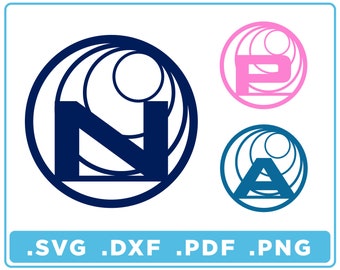 Circle Monogram svg/dxf/png/pdf, Alphabet cut files, Digital Download, Cricut, Silhouette, Glowforge 26 individual letters, instant download