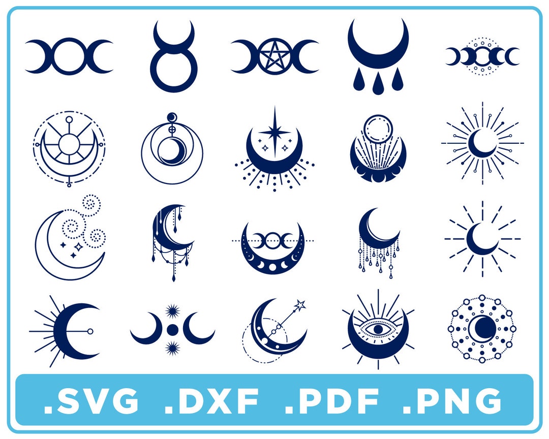 Moon Icons Wiccan Symbols 20 Occult Icon Svg/dxf/png/pdf, Cut Files,  Digital Download, Cricut, Silhouette, Glowforge, Instant Download Magic -  Etsy