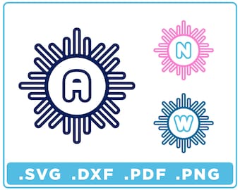 Circle Monogram svg/dxf/png/pdf, Alphabet cut files, Digital Download, Cricut, Silhouette, Glowforge 26 individual letters, instant download