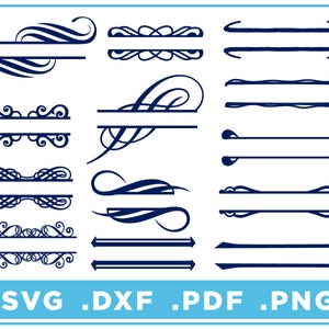 13 Split Monogram Frames Set svg / dxf / png / pdf, fichiers coupés, Téléchargement numérique, Cricut, Silhouette, Glowforge, cadre de lettre téléchargement instantané