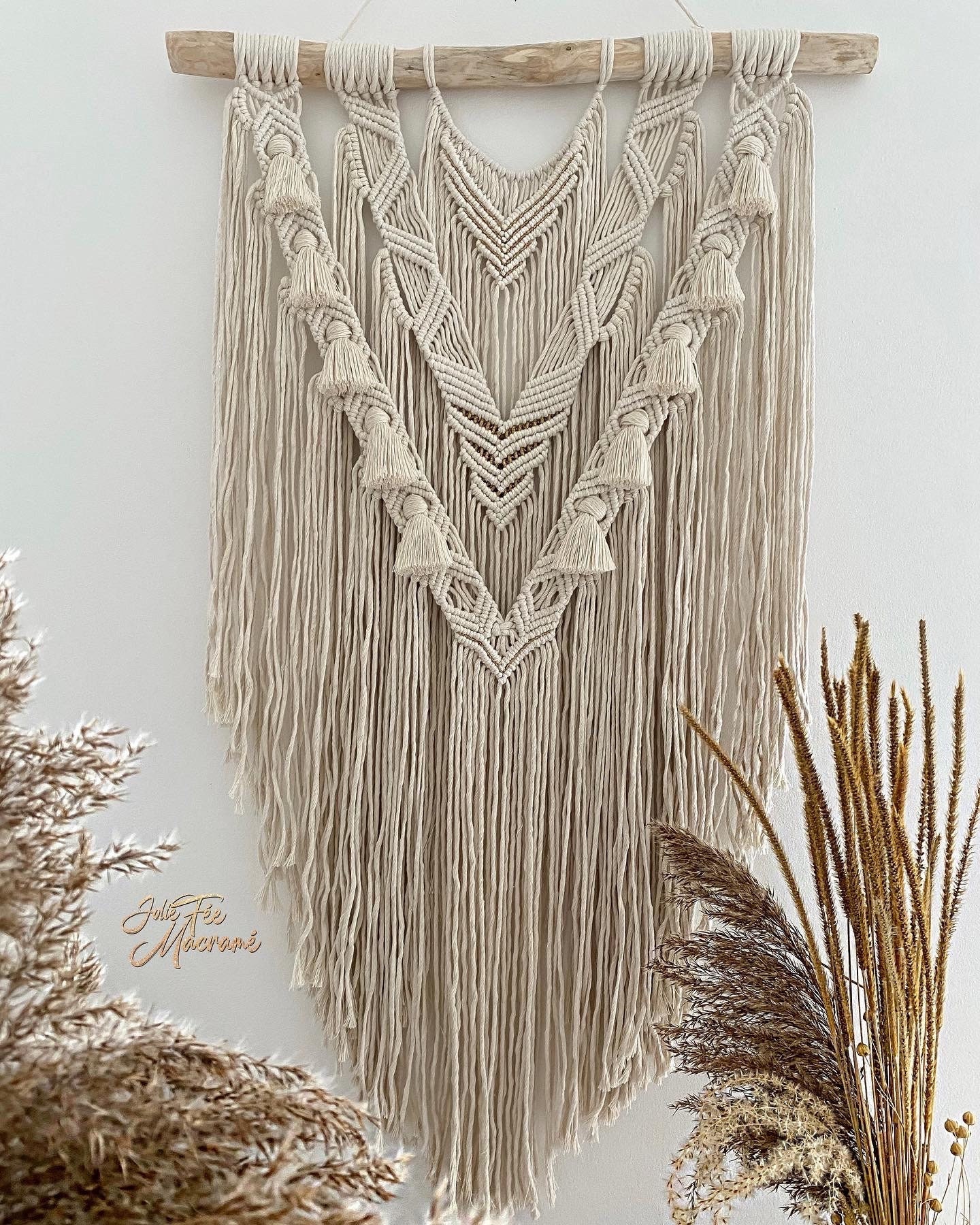 Suspension Murale en Macramé, Tenture Décoration Macramé