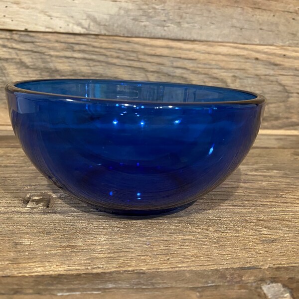 Blue Glass Bowl Etsy