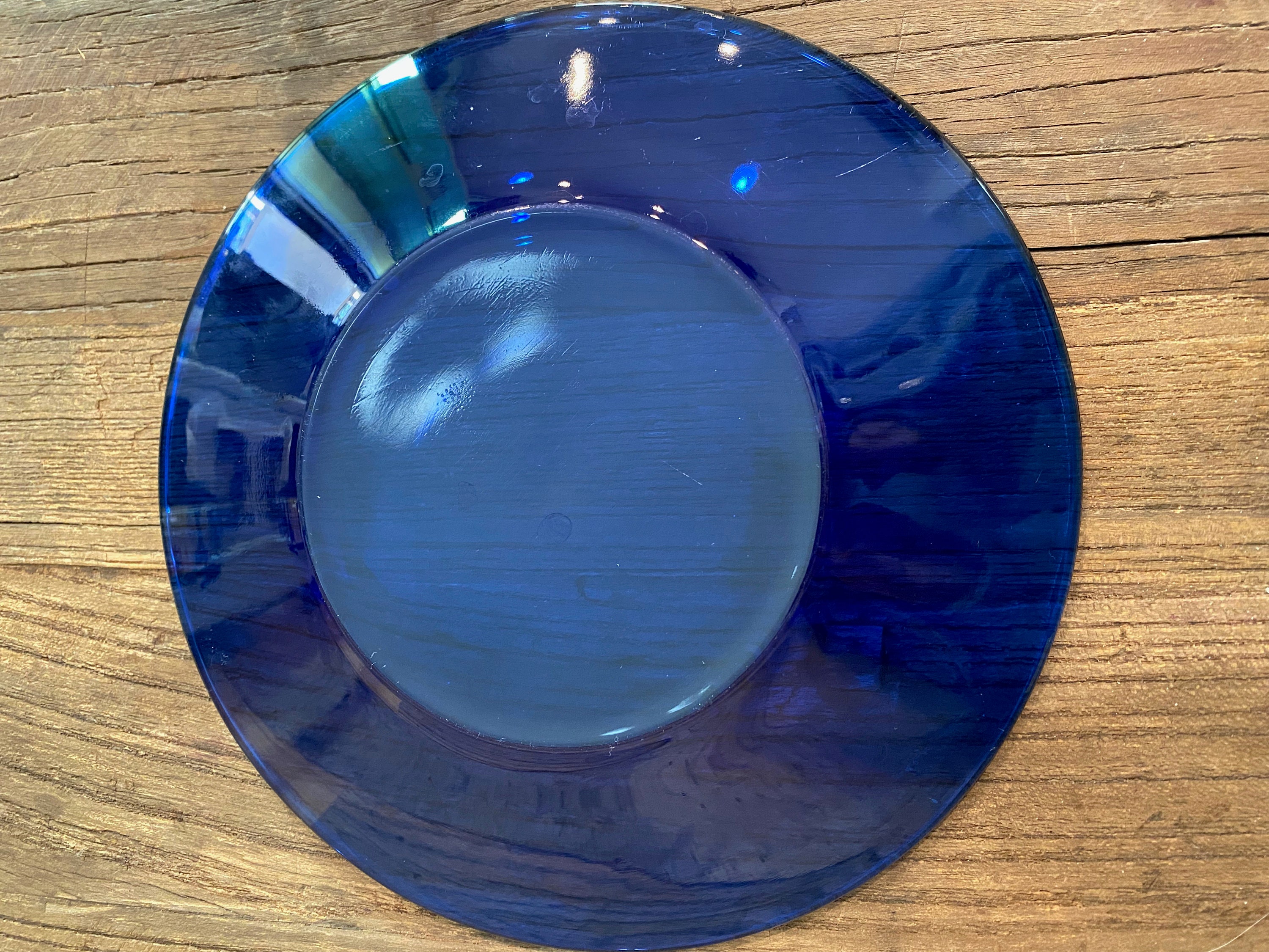 Cobalt Blue Glass Salad Plates Etsy