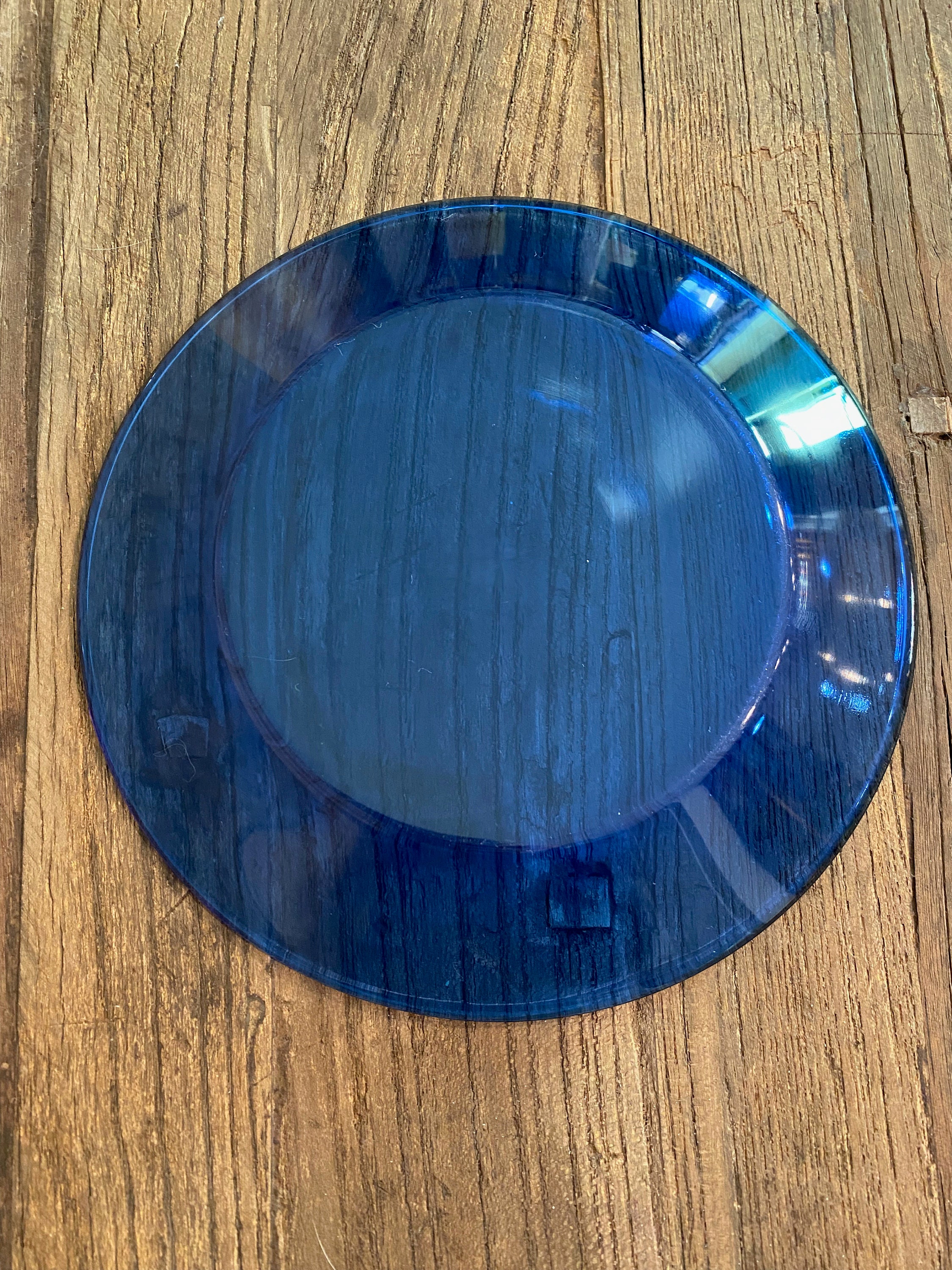 Cobalt Blue Glass Salad Plates Etsy