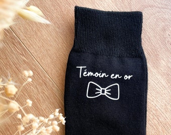 Chaussettes personnalisées pour mariage - Témoin, Marié, Garçon d'honneur - Demande témoin, Annonce mariage, Accessoire mariage