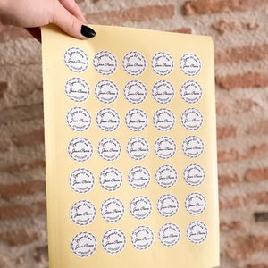 Étiquettes personnalisées (mariage, baptême, anniversaire, babyshower...) - Planche de stickers personnalisés avec logo