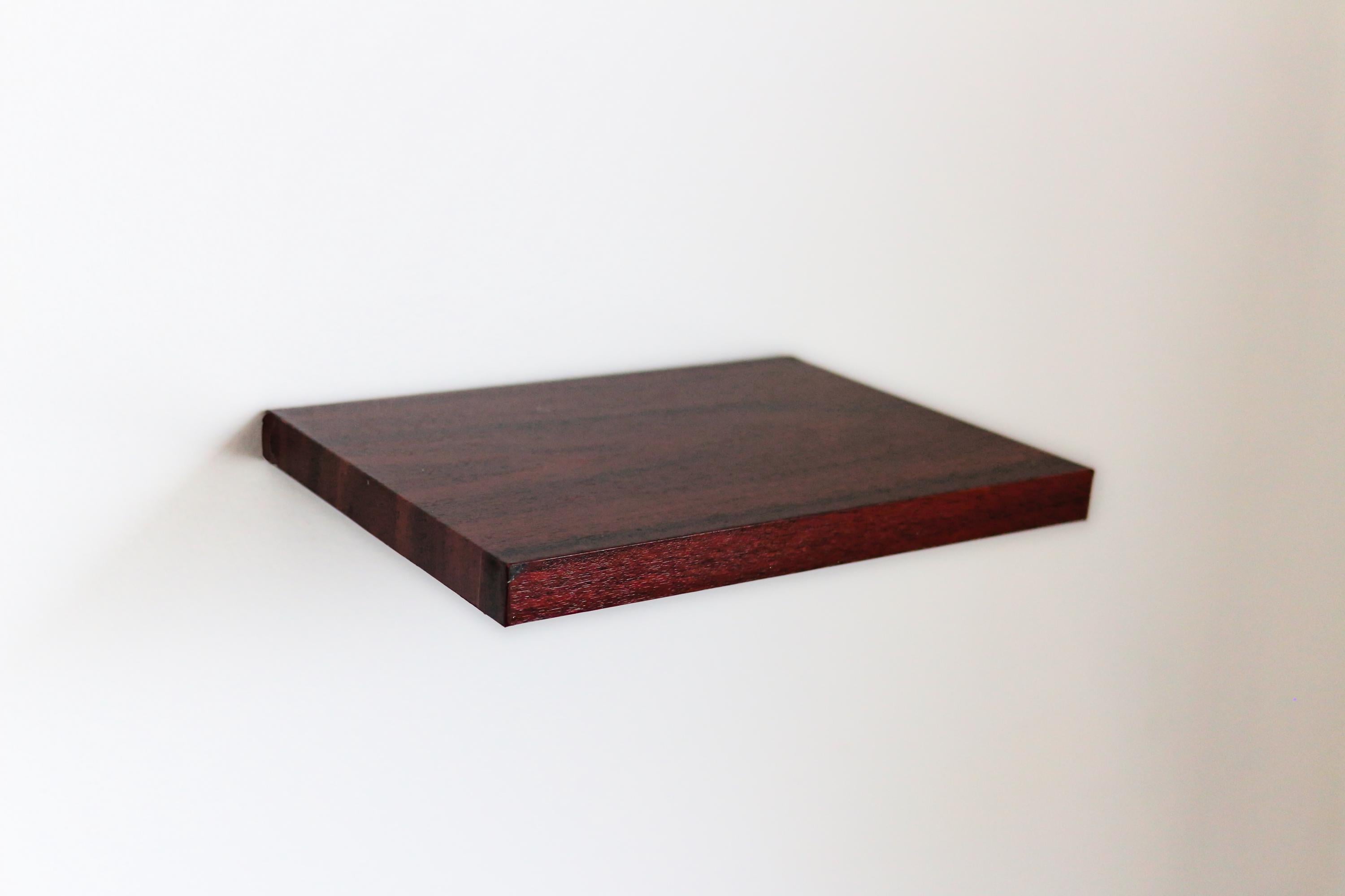 Faux Mahogany Floating Shelf, Custom Shelves, Red Brown Wooden Shelf
