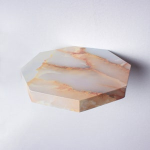 Geometric Marble Imitation Shelf, Floating Shelf, Octagonal Shelf, Nursery Shelf, Honeycomb Shelf, Plant Shelf, Small Shelf, Kitchen Shelf
