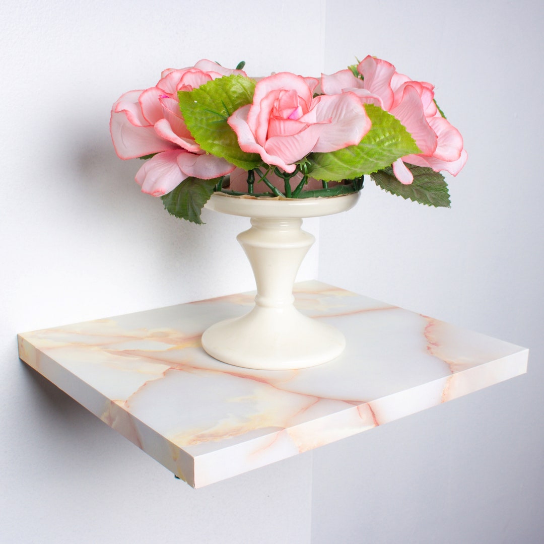 Modern Marble Imitation Floating Shelf, Nursery Shelf, Custom Shelf