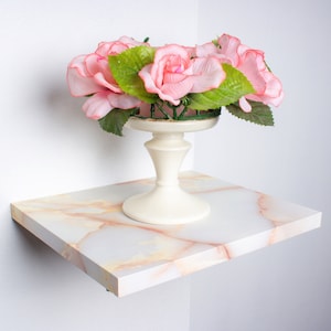 Modern Marble Imitation Floating Shelf, Nursery Shelf, Custom Shelf, Handmade Wall Mounted Shelf, Kitchen Shelf, Bathroom Shelf