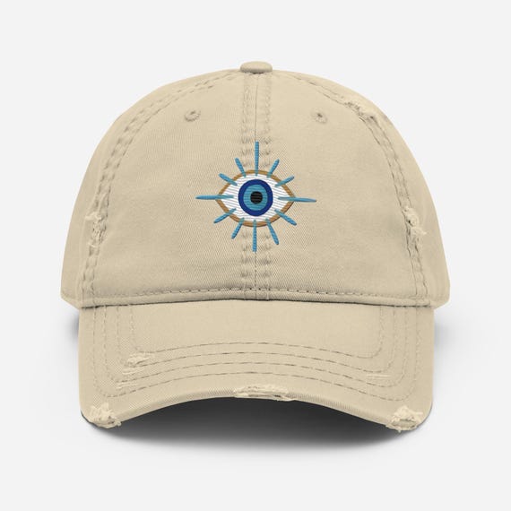 Evil Eye Protection Distressed Dad Hat - Etsy display picture 2