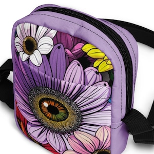 Lavender Eye Catching Flower Utility crossbody bag