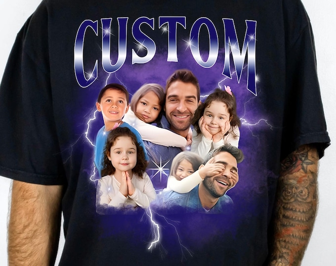 Custom Graphic Photo Vintage Washed Shirt, Family Bootleg Graphic Shirt, Personalize Bootleg Custom, Bachelor Party, Graduation Gift Idea
