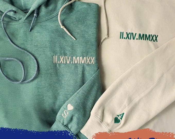 Roman Numeral Hoodie, gifts for him, Personalized Gift Date Hoodie, Engagement gift, gifts for boyfriend Anniversary gift, custom sweatshirt