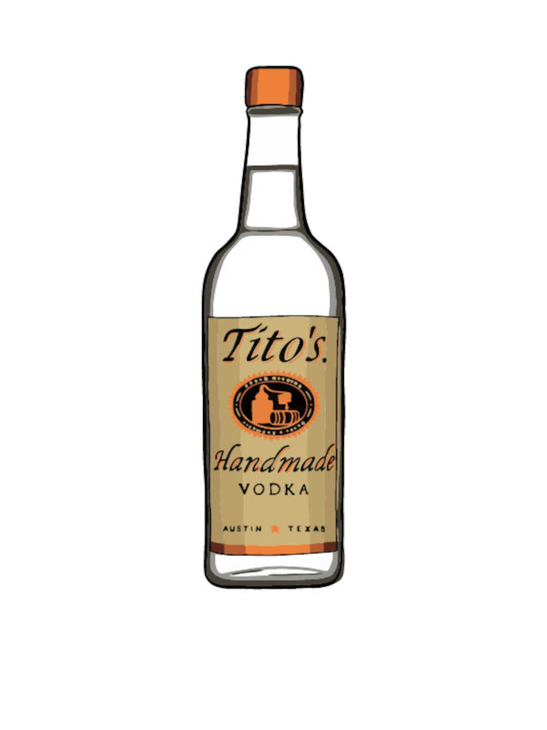 Digital Drawing Vodka Alc Bottle, Svg Ai Pdf Etsy