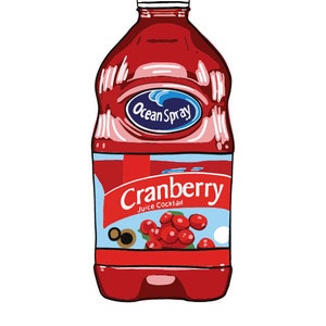 DIGITAL DRAWING Ocean Spray Cranberry Juice digital drawn bottle svg ai pdf