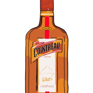 DIGITAL DRAWING Cointreau bottle digital drawing svg pdf .AI