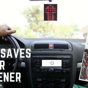 JESUS SAVES Flag Car Air Freshener