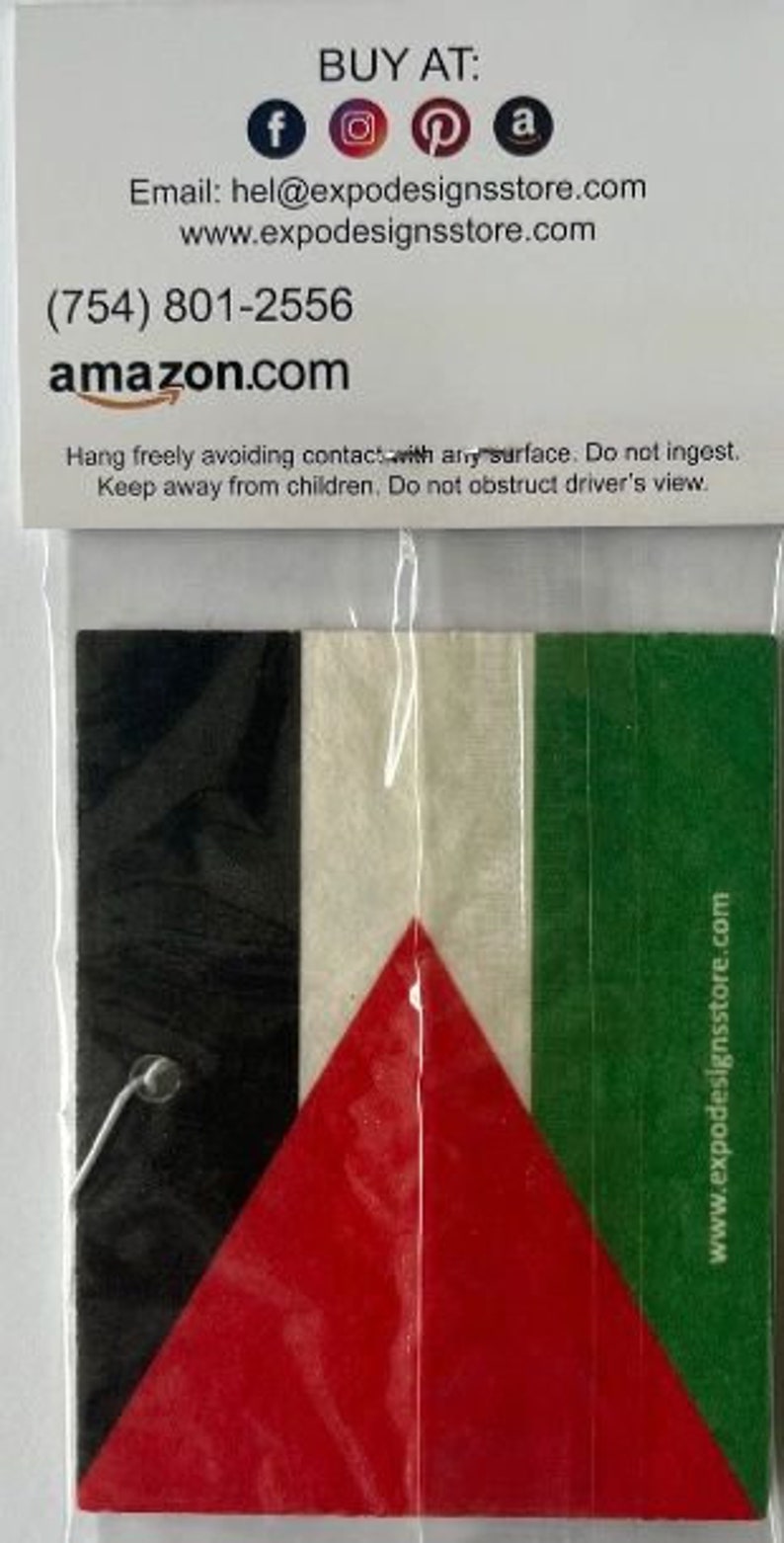 Palestine Flag Car Air Freshener Etsy