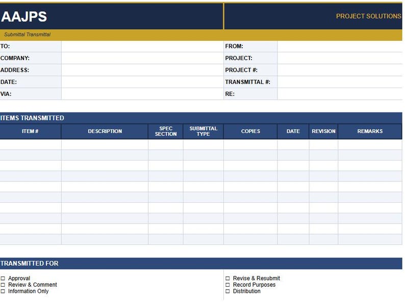 Submittal Log and Tracking Register for Construction Projects - Etsy