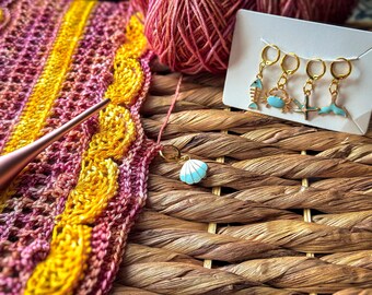 Ocean Stitch Markers: Nautical Knitting Crochet Set
