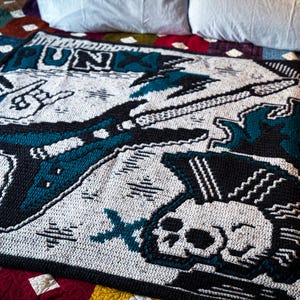 Punk Rock Blanket Crochet Pattern: Electric Guitar & Skull Mosaic (PDF Pattern)