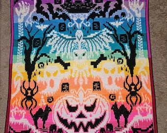 Halloween Folk Overlay Mosaic Crochet Pattern