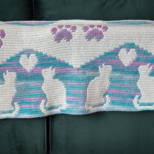 Lovely Kitty Overlay Mosaic Crochet PATTERN ONLY, cat crochet blanket, crochet throw, beginner friendly crochet pattern, crochet cat