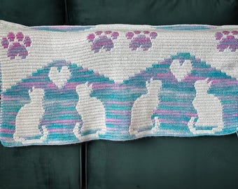 Kitty Mosaic Crochet Blanket PATTERN: Beginner Friendly (PDF Pattern)