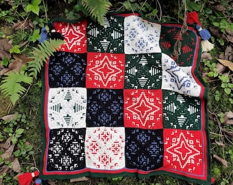 Winter Medley Mosaic Crochet Pattern: Holiday Blanket (PDF Pattern)