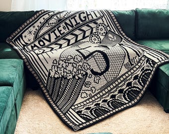Movie Night Mosaic Crochet Blanket PATTERN: Beginner-Friendly (PDF Download)