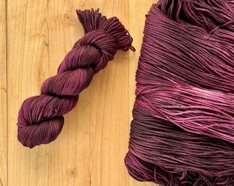 Aubergine Hand-Dyed Merino Wool Yarn