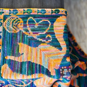 Around May Overlay Mosaic Crochet PATTERN ONLY, center out, cat crochet throw, mosaic blanket video tutorial, crochet pattern endless mosaic