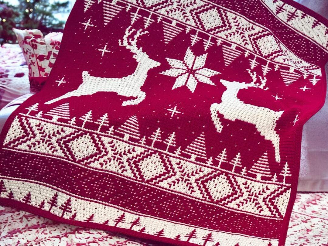 Christmas Joys Mosaic Crochet Blanket PATTERN (PDF Download) - Etsy