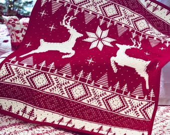 Christmas Joys Mosaik Häkeldecke ANLEITUNG (PDF Download)