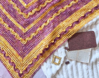 Summer Bloom Crochet Shawl Pattern: Lace & Textured Wrap (PDF Pattern)