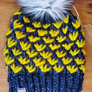 Adult Lotus Flower Beanie, Warm Toque, Practical Gift for Her, Hand-knit Beanie, Luxe Hat, Merino Wool, Hand-dyed, Unique Hat, Mother's Day