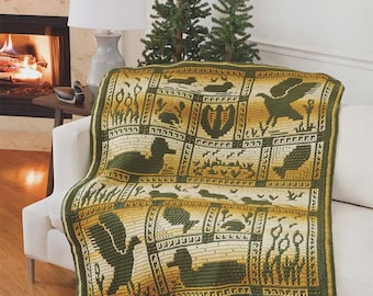 Duck Mosaic Crochet Blanket PATTERN: Beginner Friendly Throw