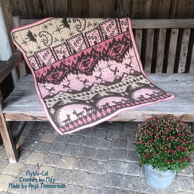 40 Unicorn Crochet Patterns to Spark a Little Handmade Magic 33 MythiCAL Overlay Mosaic Crochet Blanket Pattern; Unicorns