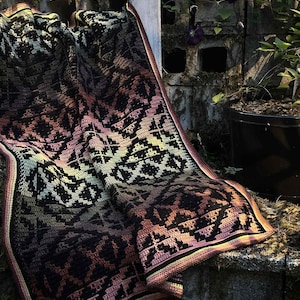 Citrine Mosaic Crochet Pattern: Geometric Blanket, Beginner Friendly (PDF Download)