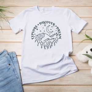 Explore, Discover Dream Baby Jersey Short Sleeve Tee| baby advernture shirt| toddler adventure shirt| baby mountain shirt